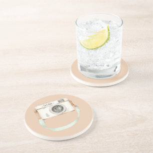 Mint Cream Camera Coaster