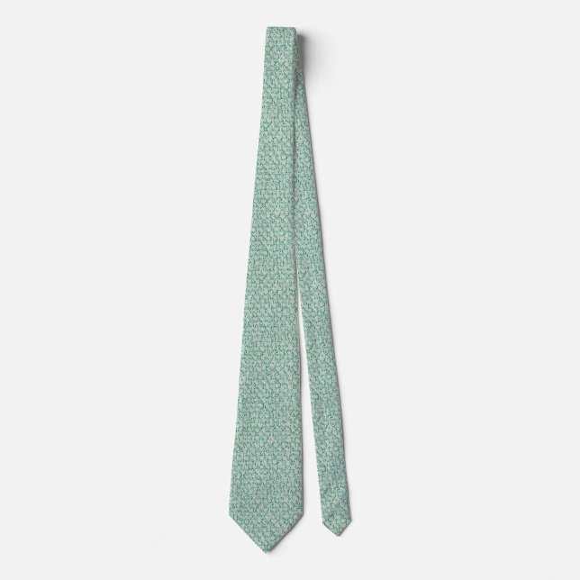 mint cream celadon light green blue grey  tie (Front)