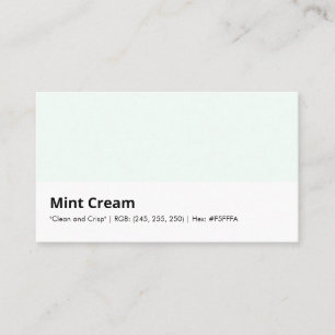 Mint Cream "Clean and Crisp" Business Card