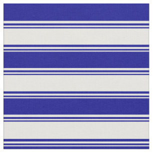 Mint Cream & Dark Blue Striped/Lined Pattern Fabric