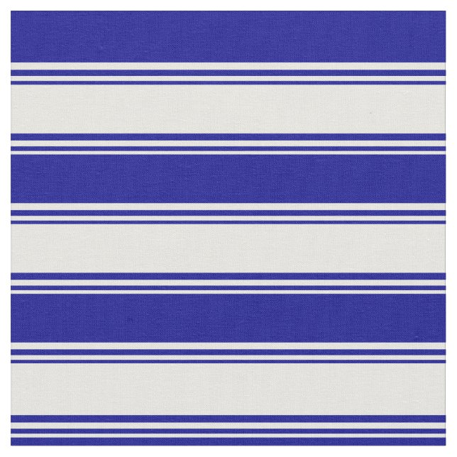 Mint Cream & Dark Blue Striped/Lined Pattern Fabric (Close Up)