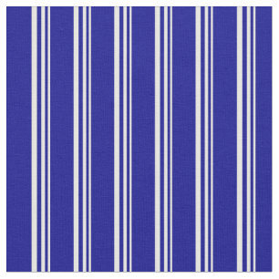 Mint Cream & Dark Blue Stripes Pattern Fabric