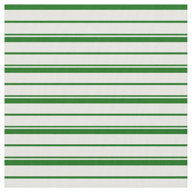 Mint Cream & Dark Green Coloured Lines Fabric (Close Up)