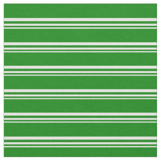 Mint Cream & Green Coloured Stripes/Lines Pattern Fabric