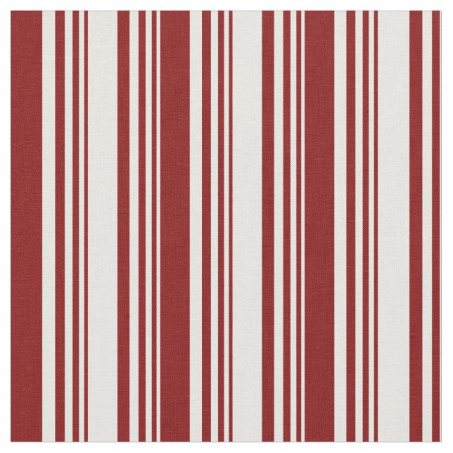 Mint Cream & Maroon Coloured Lines Pattern Fabric (Close Up)