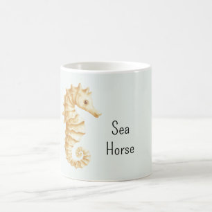 Mint Cream Sea Horse Coffee Mug