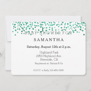 Mint Dazzle Confetti baby shower Invitation