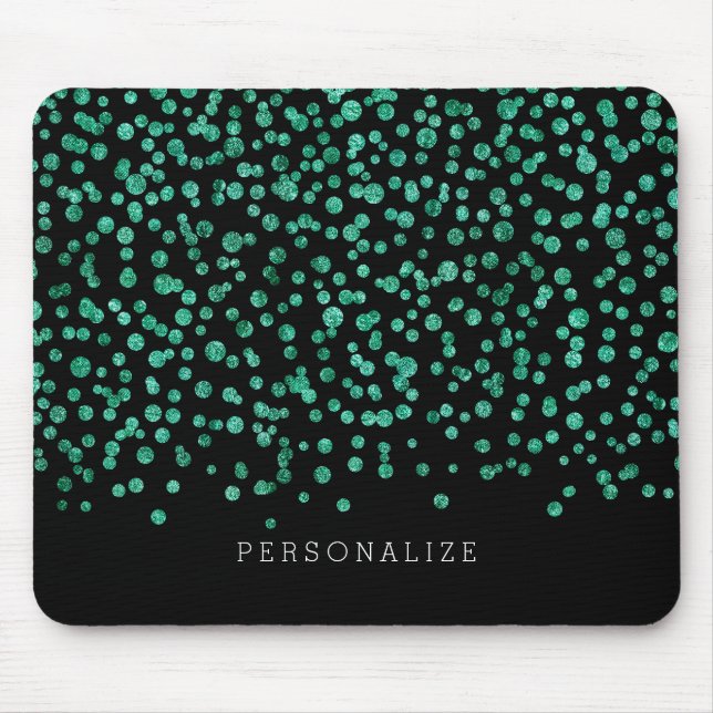 Mint Dazzle Confetti Mouse Pad (Front)