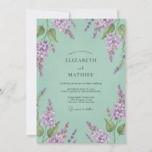 Mint Delicate Botanical Wedding Invitation