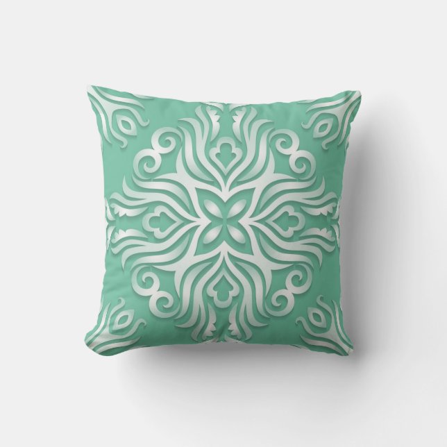 Mint Designer Throw Pillow Decorative Pillow (Front)