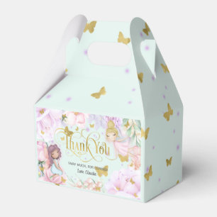 mint enchanted garden fairy, butterfly birthday favour box
