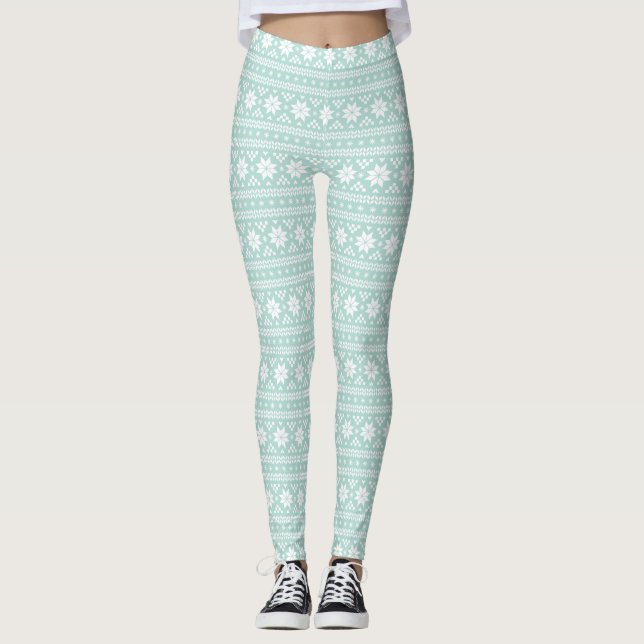 Mint Fair Isle Leggings (Front)