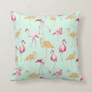 Mint, Flamingo Print. Cushion