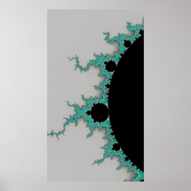 Mint Flares On a Distant Star Fractal Abstract Poster (Front)