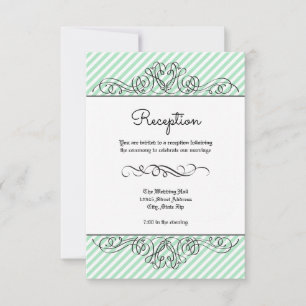 Mint Formal Floral Flourish - Reception Invitation
