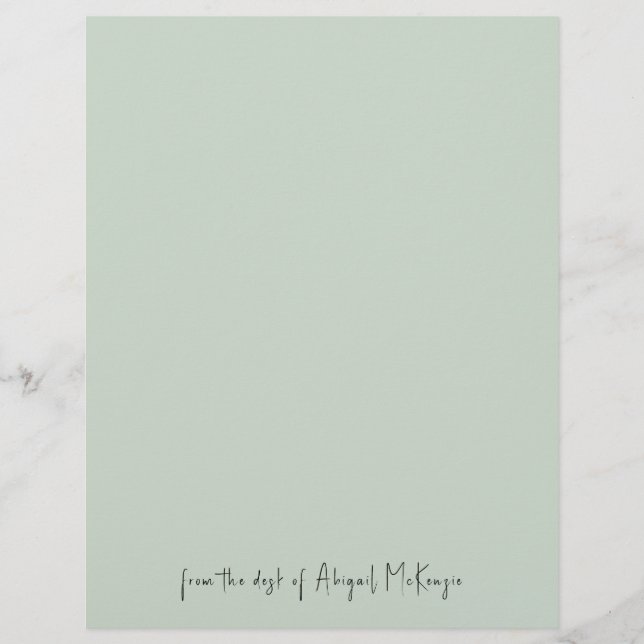 Mint From the Desk of  Custom Letterhead (Front)