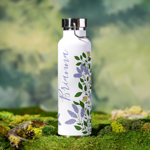 Mint Garden Flowers  Water Bottle
