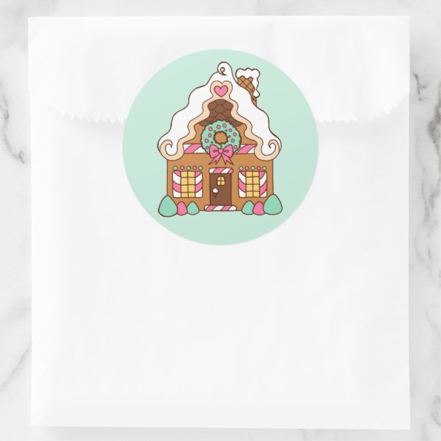 Mint Gingerbread House Stickers (Bag)