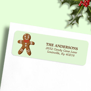 Mint Gingerbread Man Christmas Return Address Return Address Label