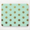 Mint Glam Faux Gold Polka Dots Modern Mousepad