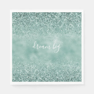 Mint Glam Glitz Glitter Napkin