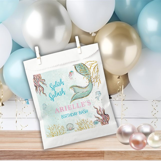 Mint Glitter Mermaid tail under the sea  Favour Bag (Creator Uploaded)