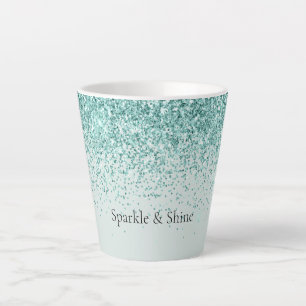 Mint Glitter Sparkle Latte Mug