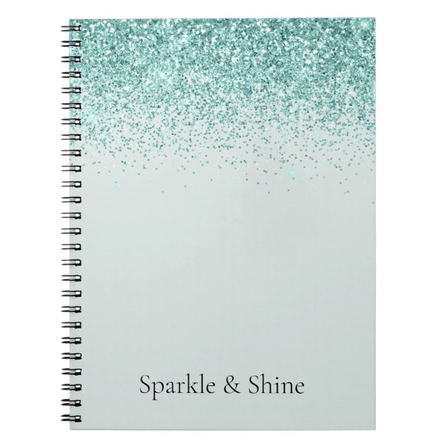Mint Glitter Sparkle Notebook (Front)