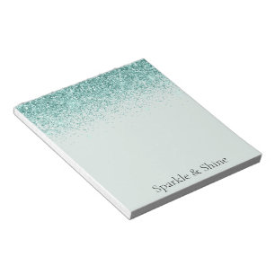 Mint Glitter Sparkle Notepad