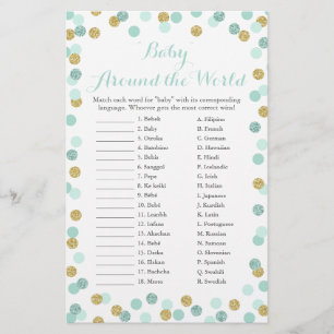 Mint & Gold Baby Around the World Translation Game