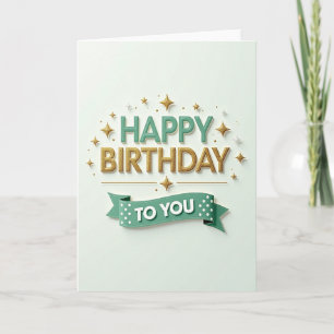 Mint Gold Birthday Card