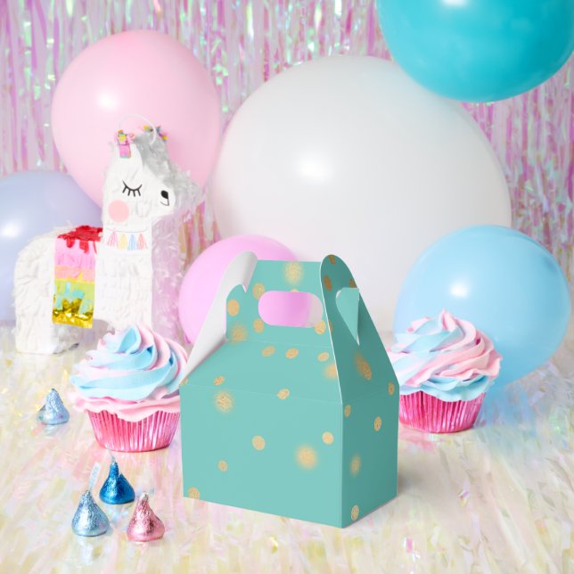 Mint Gold Confetti Favour Box (Party)