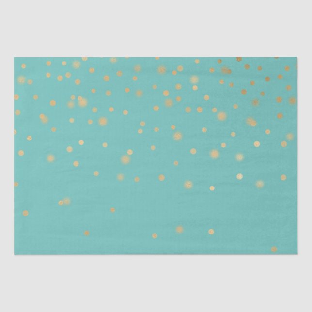 Mint Gold Confetti Tissue Paper (Front)