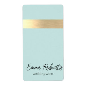 Mint Gold Foil Rustic Faux 