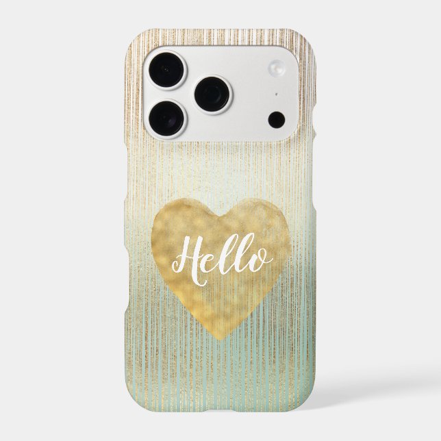 Mint Gold Ombre Stripes Heart (Back)