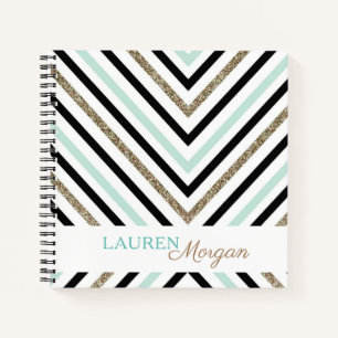 Mint Gold   Personalised Spiral Notebook