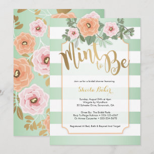 Mint & Gold Wedding Shower Invitation - Mint to Be