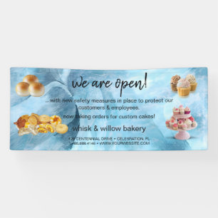 Mint & Gold Whisk Bakery Business Reopening Banner