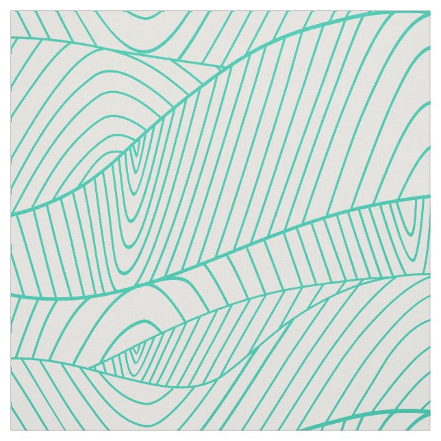 Mint-green Abstract Modern Wavy Swirls Fabric (Swatch)