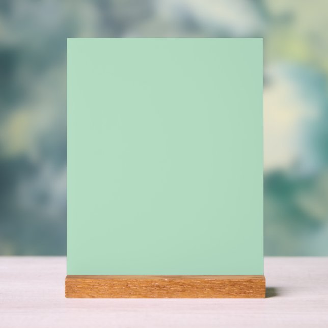 Mint Green Acrylic Sign with Wooden Base (Neutral)