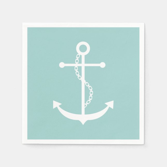 Mint Green Anchor Napkin (Front)
