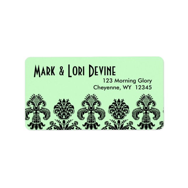 Mint green and black pattern designer labels (Front)