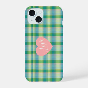 Mint Green and Blue Plaid Phone Case