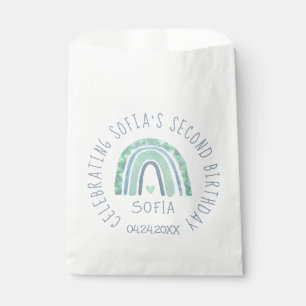Mint-green and blue tone boho rainbow favour bag