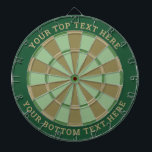 Mint Green and Brown Dartboard with Custom Text<br><div class="desc">Mint green and brown dart board with two custom text areas. You can easily change every colour clicking on customise button.</div>