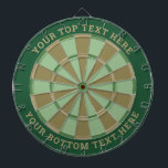 Mint Green and Brown Dartboard with Custom Text<br><div class="desc">Mint green and brown dart board with two custom text areas. You can easily change every color clicking on customize button.</div>