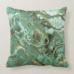 Mint Green and Grey Swirl Throw Pillow