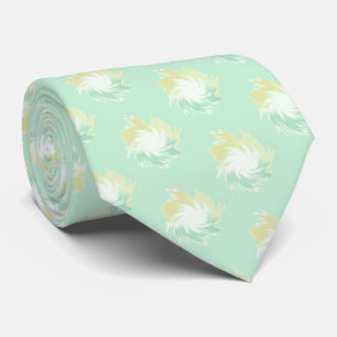 Mint Green and Mustard Yellow Pastel Pattern Tie