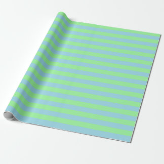 Mint Green and Pastel Blue Stripes Wrapping Paper