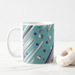 Mint green and Purple polka dot stripe  Coffee Mug